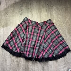 Music Legs School Girl Pink Gray Lace Circle Skirt Size 3X 4X Costume Cosplay